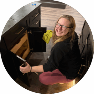 Cleaning guru, Jordan, making a new construction beautiful.